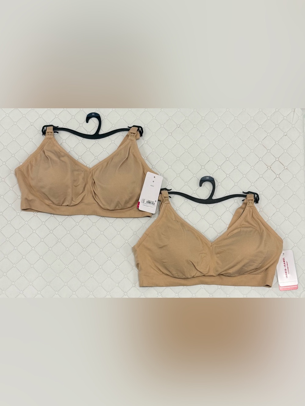 Ingrid & Isabel Women’s 2-Pack Nursing & Pumping Bras XXXL Nude NWT